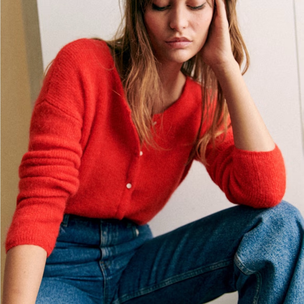 Sezane Gaspard Red Cardigan, like new